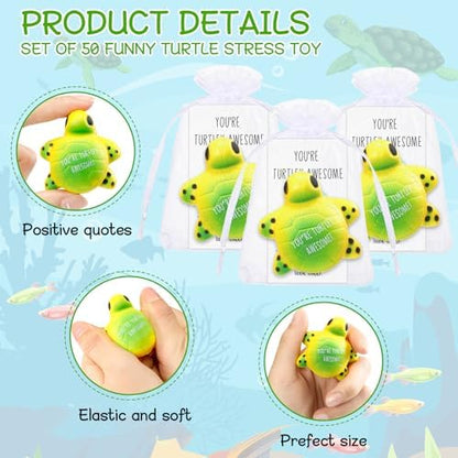 Libima 20 Pcs Emotional Turtle Balls Bulk with Motivational Cards