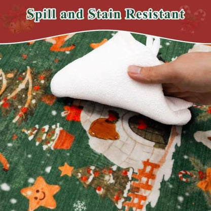 Christmas 2x3 Entryway Area Rug - Non Slip Washable Winter Green
