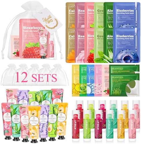 72 Pcs Bulk Gifts For Women, Bulk Facial Mask, Lip Balms, Hand Creams