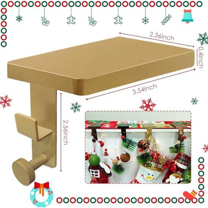 4 Pcs Gold Garland Hangers for Mantle, 2 in 1 Mantle Weighted