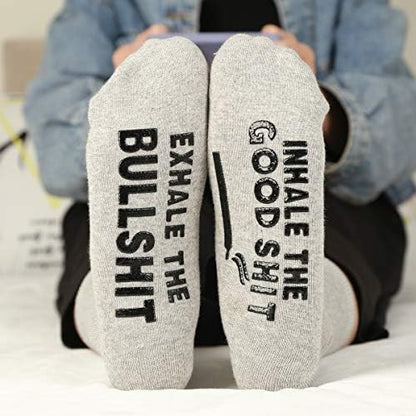 Funny Stoner Socks - Novelty Weed Smoker Gift for Men, Husband
