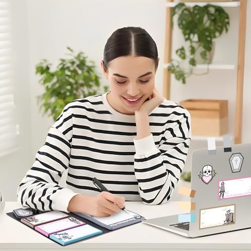 B1ykin Sticky Notes Set - 550 Sheets Memo Writing Pad Funny Skeleton