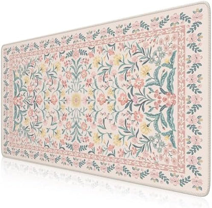 iCasso Desk Mat,Mouse Pad for Office Desk,35.4x15.7in,Pink Floral