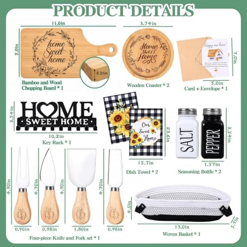 14 Pcs House Warming Gift New Home, Realtor Closing Gift Basket to