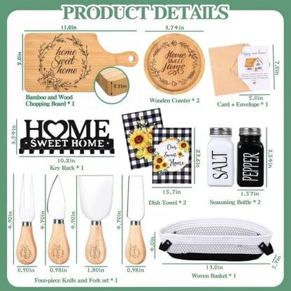 14 Pcs House Warming Gift New Home, Realtor Closing Gift Basket to