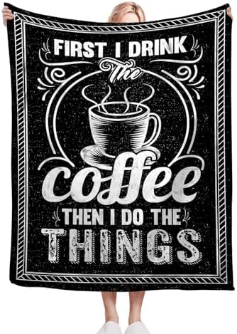Coffee Blanket, Coffee Cafe Throw Blanket Gifts 50"X40"