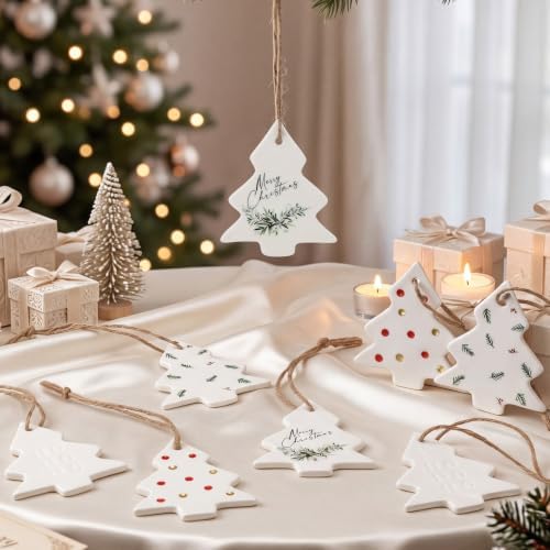 Remerry 8 Pcs Ceramic Christmas Tree Ornaments Bulk Novelty Gifts 3 x