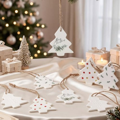 Remerry 8 Pcs Ceramic Christmas Tree Ornaments Bulk Novelty Gifts 3 x