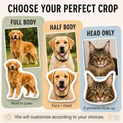 Custom Pet Pillow with Photo Picture, Dog Cat Face Pillow for Dog Mom