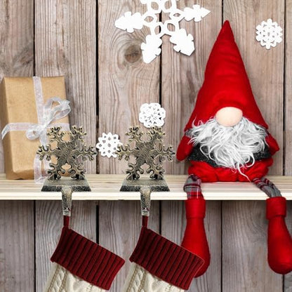 2 Pieces Snowflake Christmas Stocking Holder Christmas Hooks Skid
