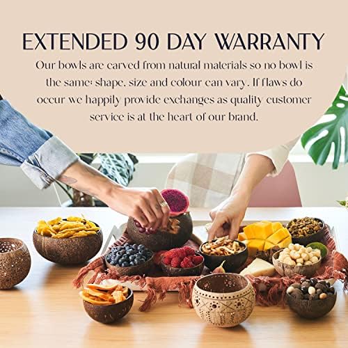 Coconut Bowl Set with Wooden Spoons – Handcrafted Eco-Friendly Acai