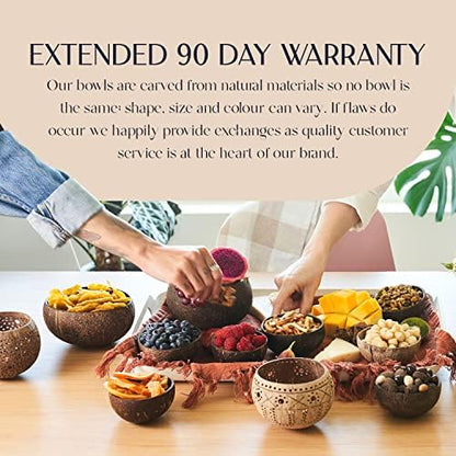 Coconut Bowl Set with Wooden Spoons – Handcrafted Eco-Friendly Acai
