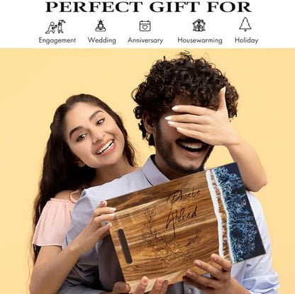 Housewarming Gifts for New Home, Customized Resin Wood Cutting Board