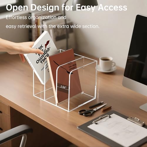 Acrylic Desk Organizer Book Organizer, Magazine File Holder, Vertical