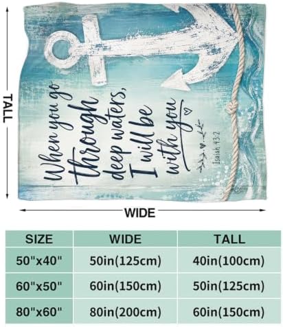 Dynova Christian Anchor Blanket Nautical Scripture Throw Faith Gift