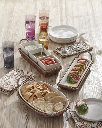 Oneida Willow and White Stoneware Serving Set, 4-Piece