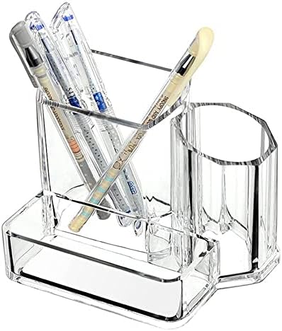 Sooyee Acrylic Desk Supplies Cosmetic Organizer Holder, 3 Compartment