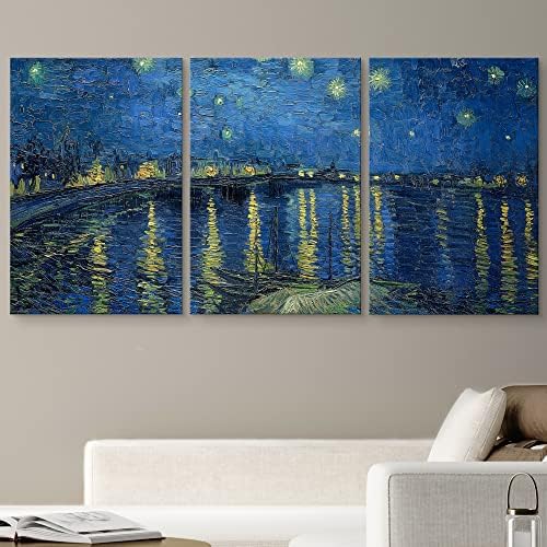 wall26 Canvas Print Wall Art Set Starry Night Over The Rhone by