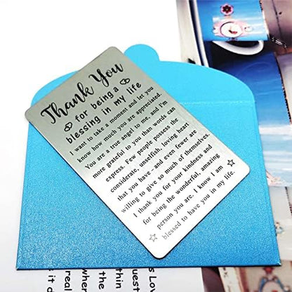 TGCNQ Metal Engraved Card - Thank You Gifts for Women Men