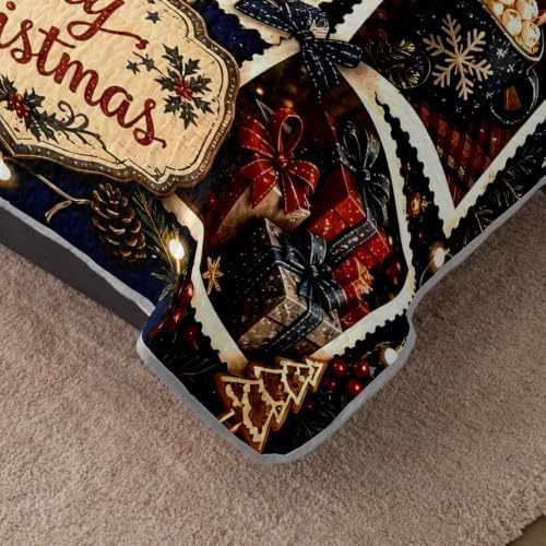 HOSIMA Vintage Christmas Bedding Set,Cute Cat Dog Print Bedspread