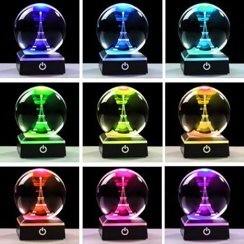 3D Crystal Ball Paris Eiffel Tower Snow Globe Decor Gifts for Women
