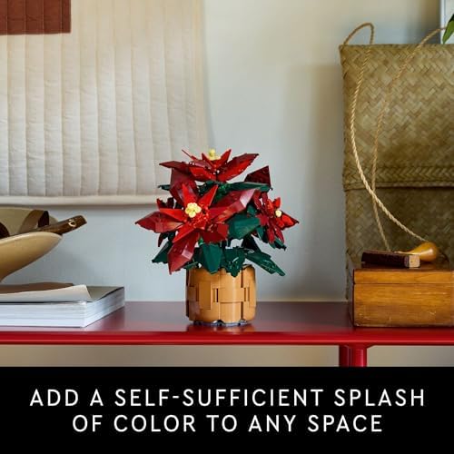 LEGO Icons Poinsettia Building Sets for Adults - Artificial Flowers