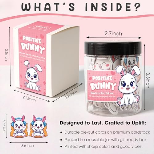 Emotional Support Bunny Gifts For Women - Daily Affirmation Cards For