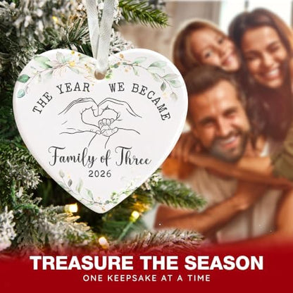 Baby's First Christmas Ornament - Family of 3, New Parents, Baby