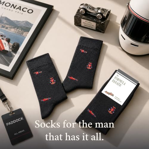 The Formula Fanatic Socks - Funny Racing Men's Socks - Car Guy Gift