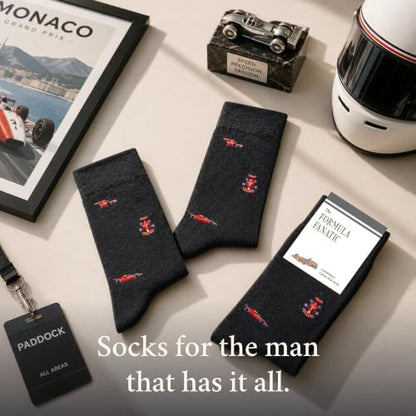 The Formula Fanatic Socks - Funny Racing Men's Socks - Car Guy Gift