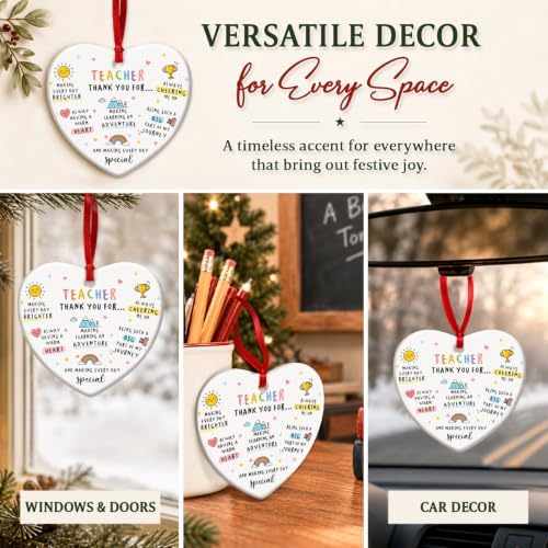 Teacher Ornaments for Christmas Tree 2026, Thank You Gifts for