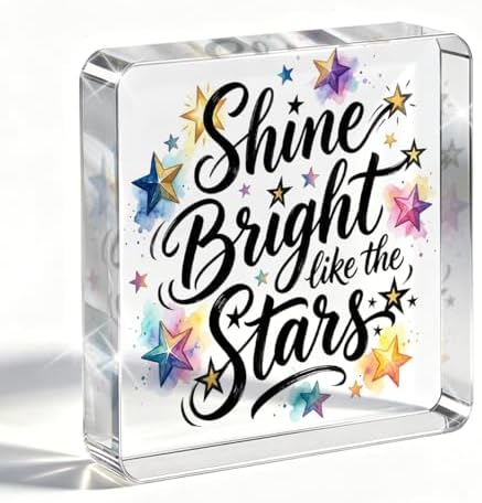 Inspirational Quotes Desk Decor, Cute Star Acrylic Sign, Positive