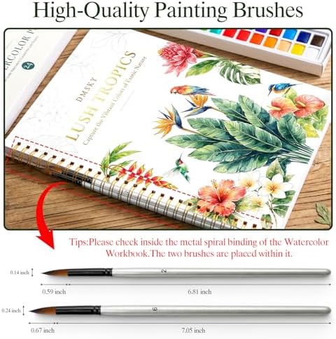 Watercolor Workbook for Beginners,18 Tropics Rainforest Watercolor
