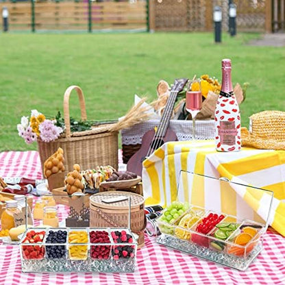 INNOVATIVE LIFE Bar Serving Tray on Ice with 5 Compartments Container