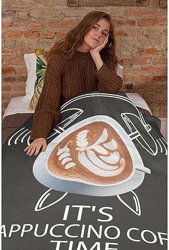 It's Cappuccino Coffee Time Fleece Flannel Gift Blanket Lightweight