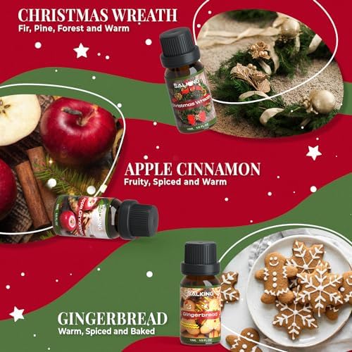 SALKING Christmas Fragrance Oils, Essential Oils Set for Diffuser for