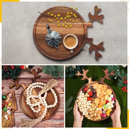Umigy 2 Pcs Christmas Charcuterie Board Acacia Wood Cutting