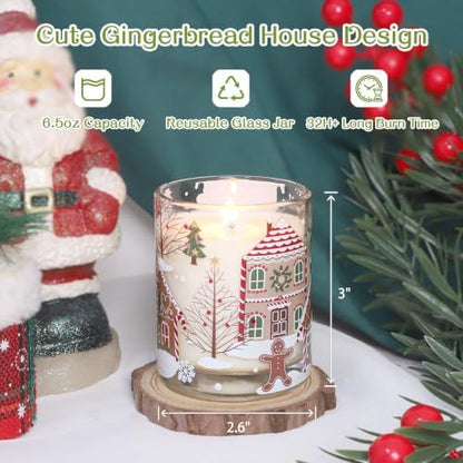 Jar Candles Scented Set of 3 Christmas Gingerbread Scented Candle