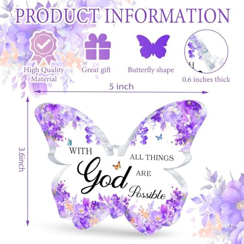 Purple Butterfly Acrylic Desk Accessories Decor for Women