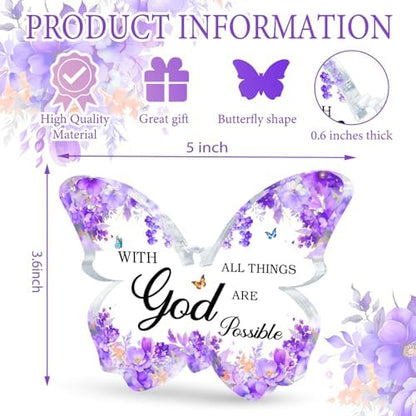 Purple Butterfly Acrylic Desk Accessories Decor for Women