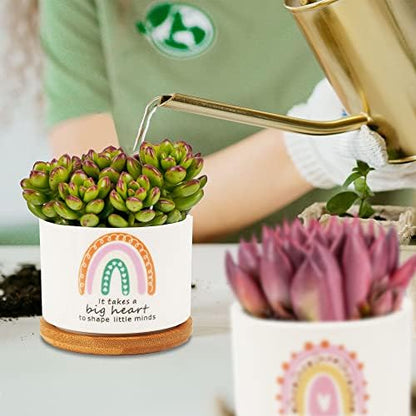 Kolewo4ever 9 Pieces Teacher Appreciation Gifts Ceramic Succulent