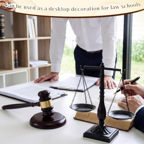 Tallew Vintage Justice Libra, Wooden Gavel with Sound Block, Black