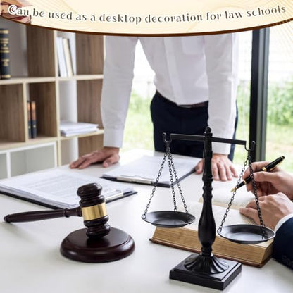 Tallew Vintage Justice Libra, Wooden Gavel with Sound Block, Black