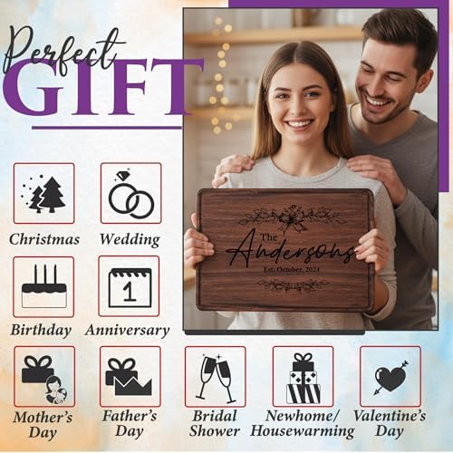 Personalized Cutting Board, Custom Engraved Wood Charcuterie Boards