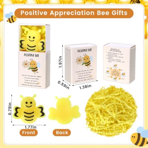 24 Sets Bee Stress Ball for Adults Positive Gifts with Cards Boxes