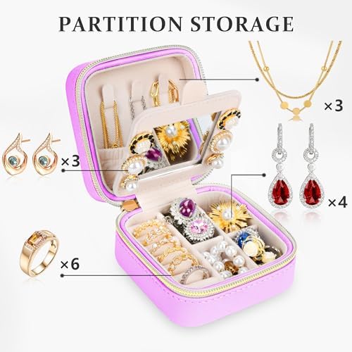 Initial Travel Jewelry Box Case Organizer, Teen Girls Gifts, Small