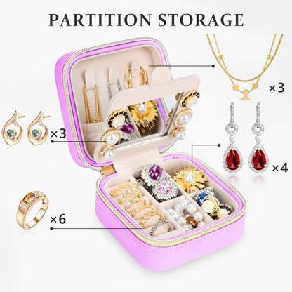 Initial Travel Jewelry Box Case Organizer, Teen Girls Gifts, Small