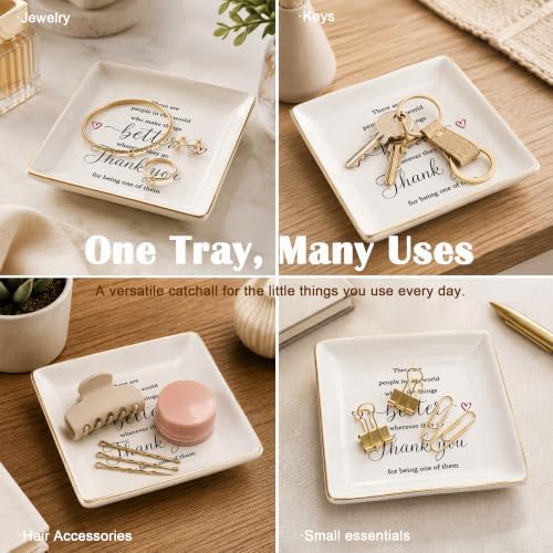 Thank You Gifts Jewelry Dish for Women Friends Teacher Coworker