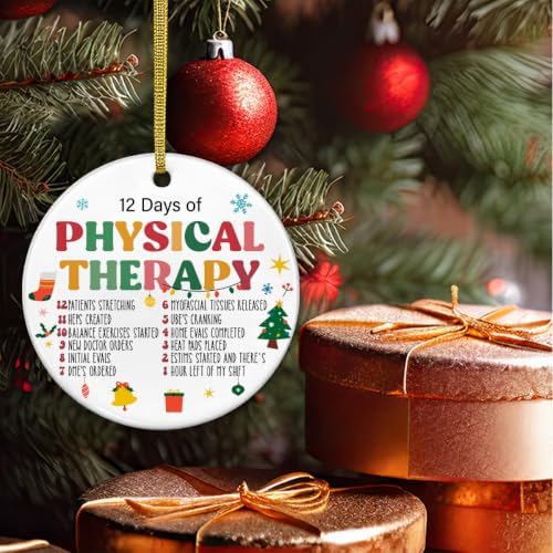 Physical Therapy Christmas Ornaments, Funny Therapist Gifts for Women