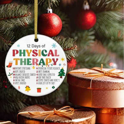Physical Therapy Christmas Ornaments, Funny Therapist Gifts for Women